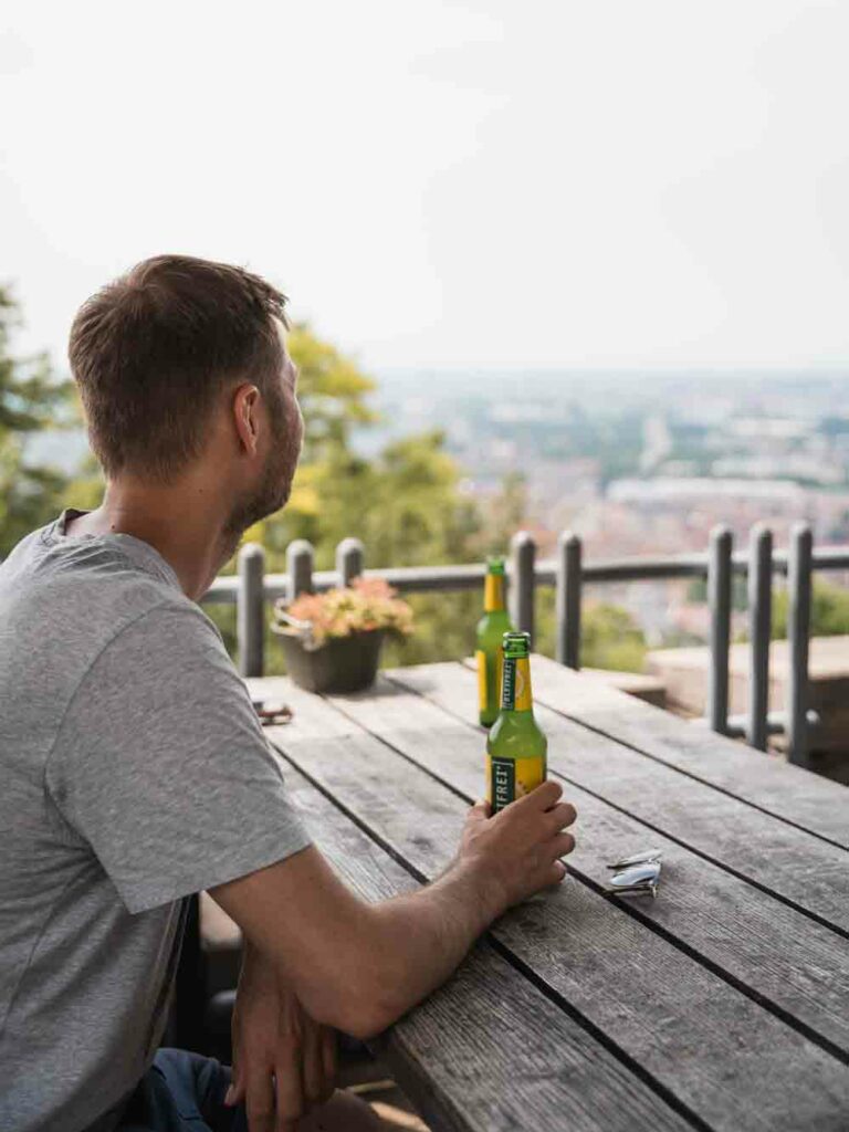 schöner Ausblick vom Turmberg in Karlsruhe in Baden-Württemberg