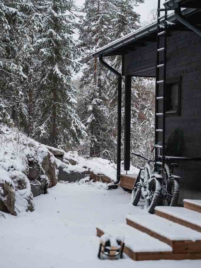 Winter in Südfinnland beim Lakehouse Juolas