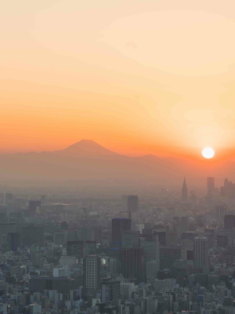 Sonnenuntergang in Tokio, Japan