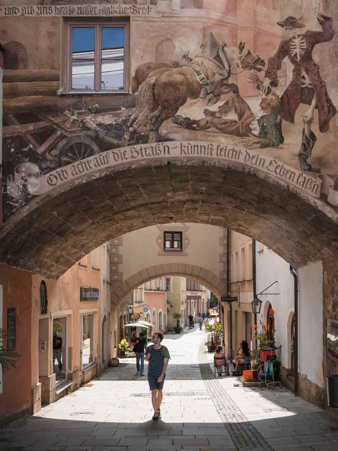 Burghausen Altstadt in Oberbayern im Inn-Salzach Stil